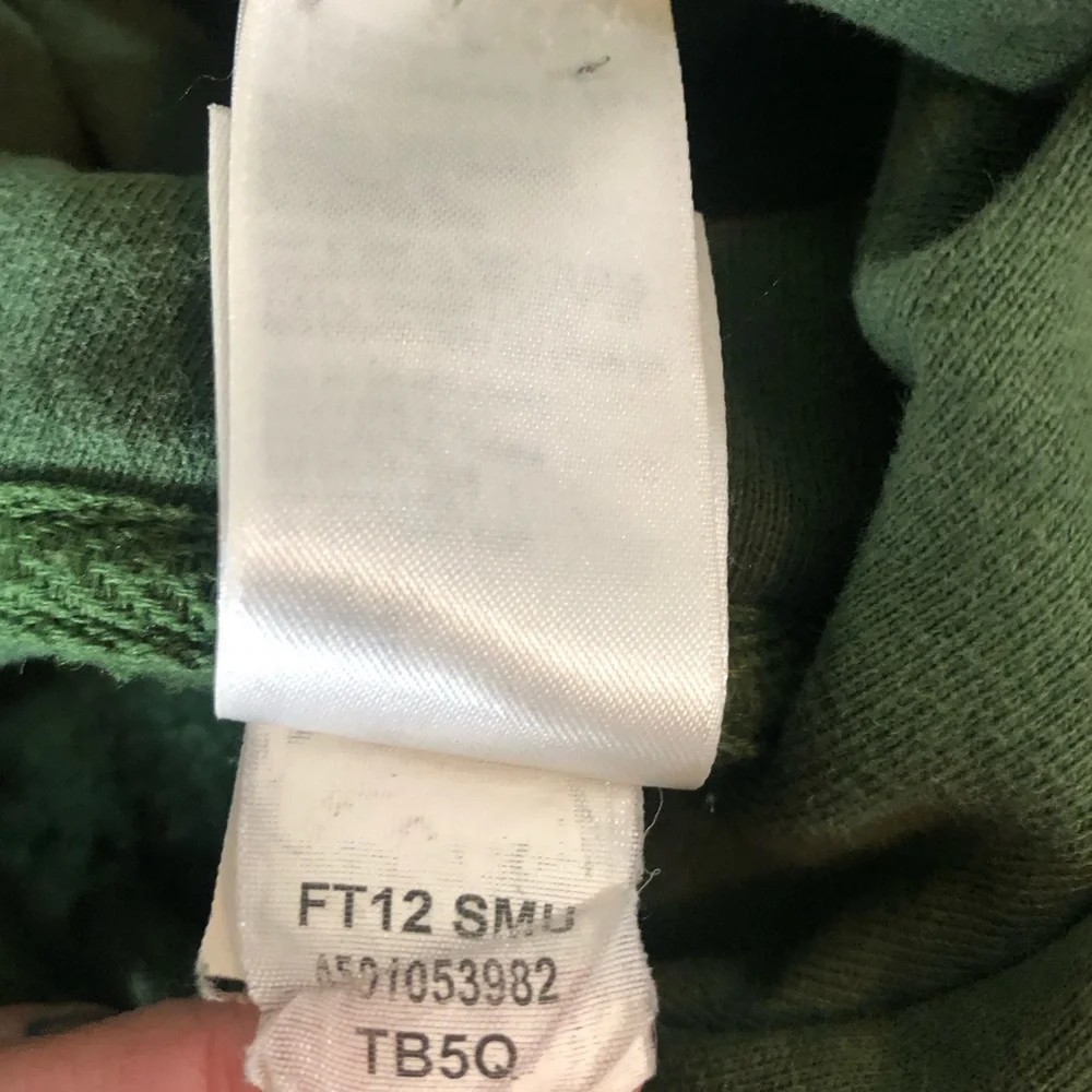 The North Face logo Fleece Hoody Sweatshirt men’s  L Green Half Dome gorp hike - Picture 11 of 11